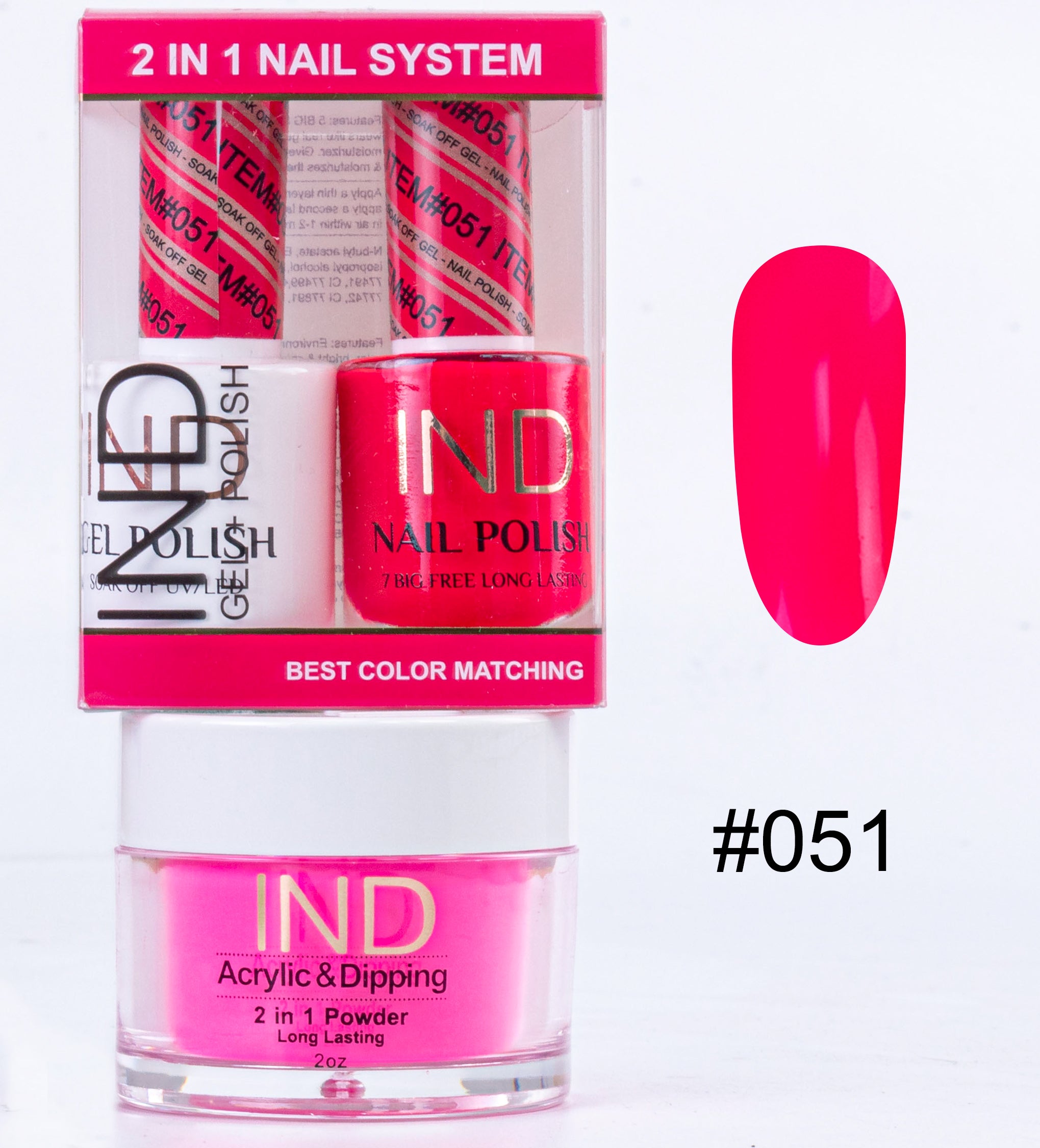 IND 3 IN 1 Combo Gel +Lacquer+dipping powder - #51