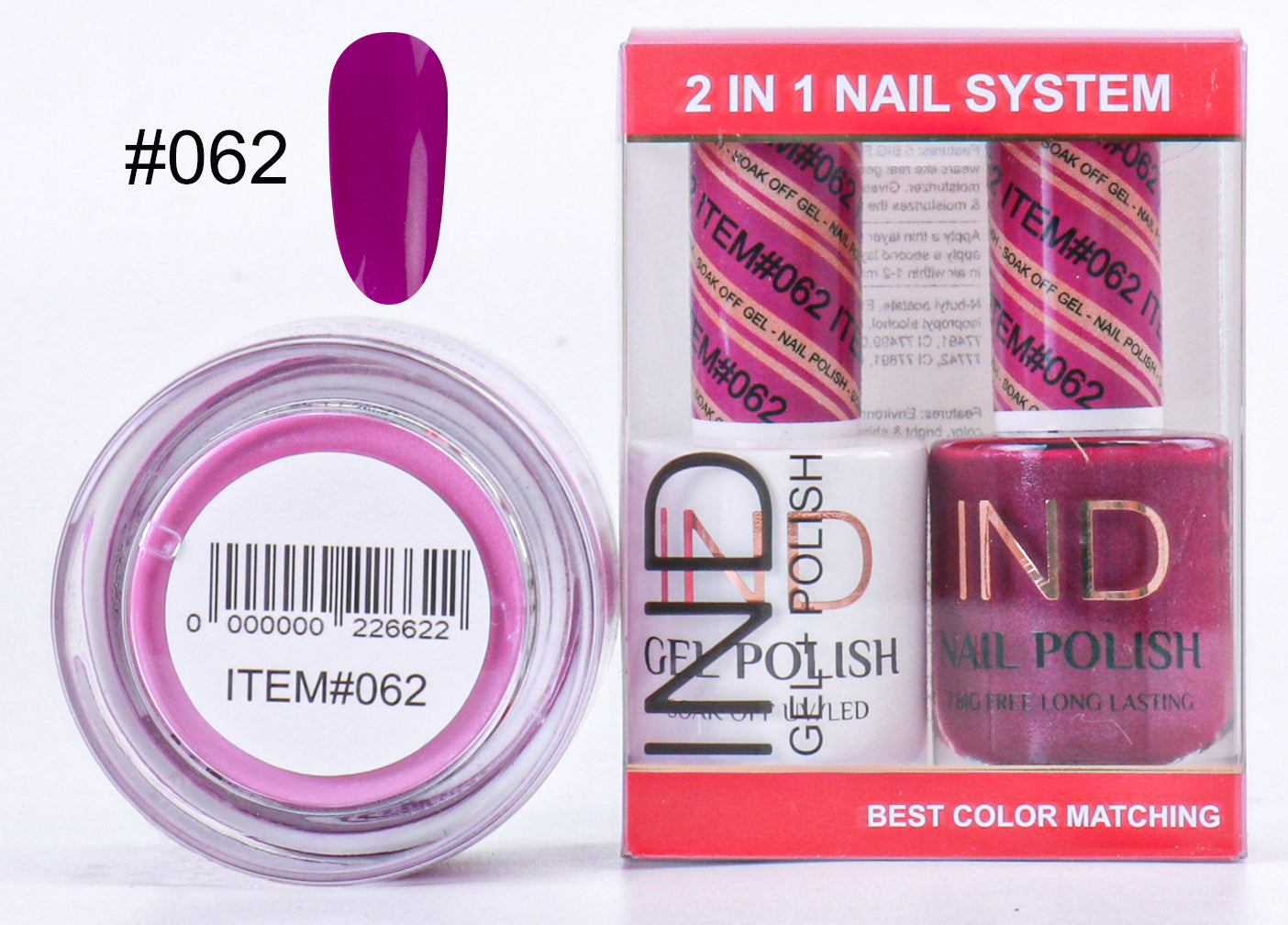 IND 3 IN 1 Combo Gel +Lacquer+dipping powder - #62