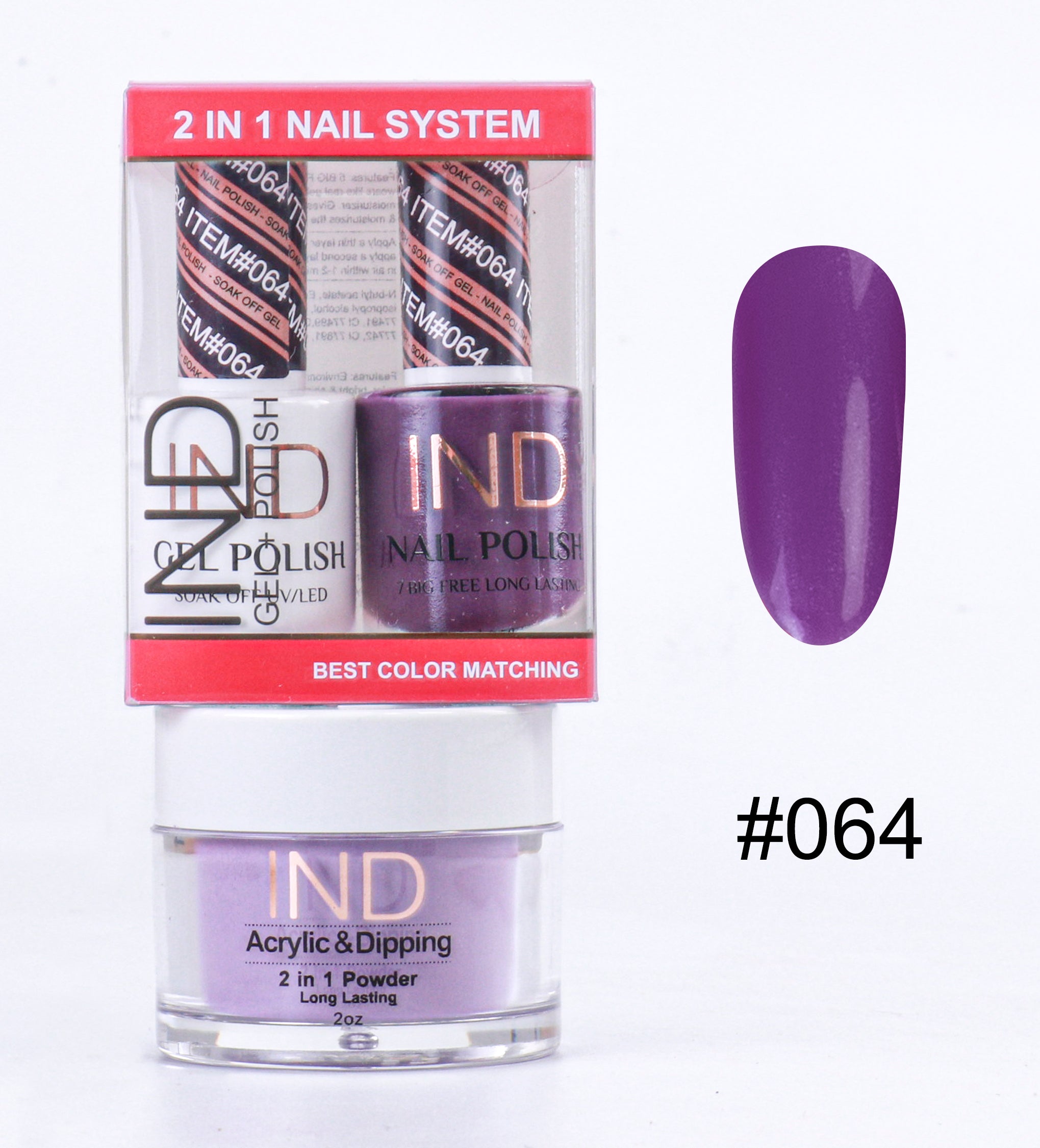 IND 3 IN 1 Combo Gel +Lacquer+dipping powder - #64