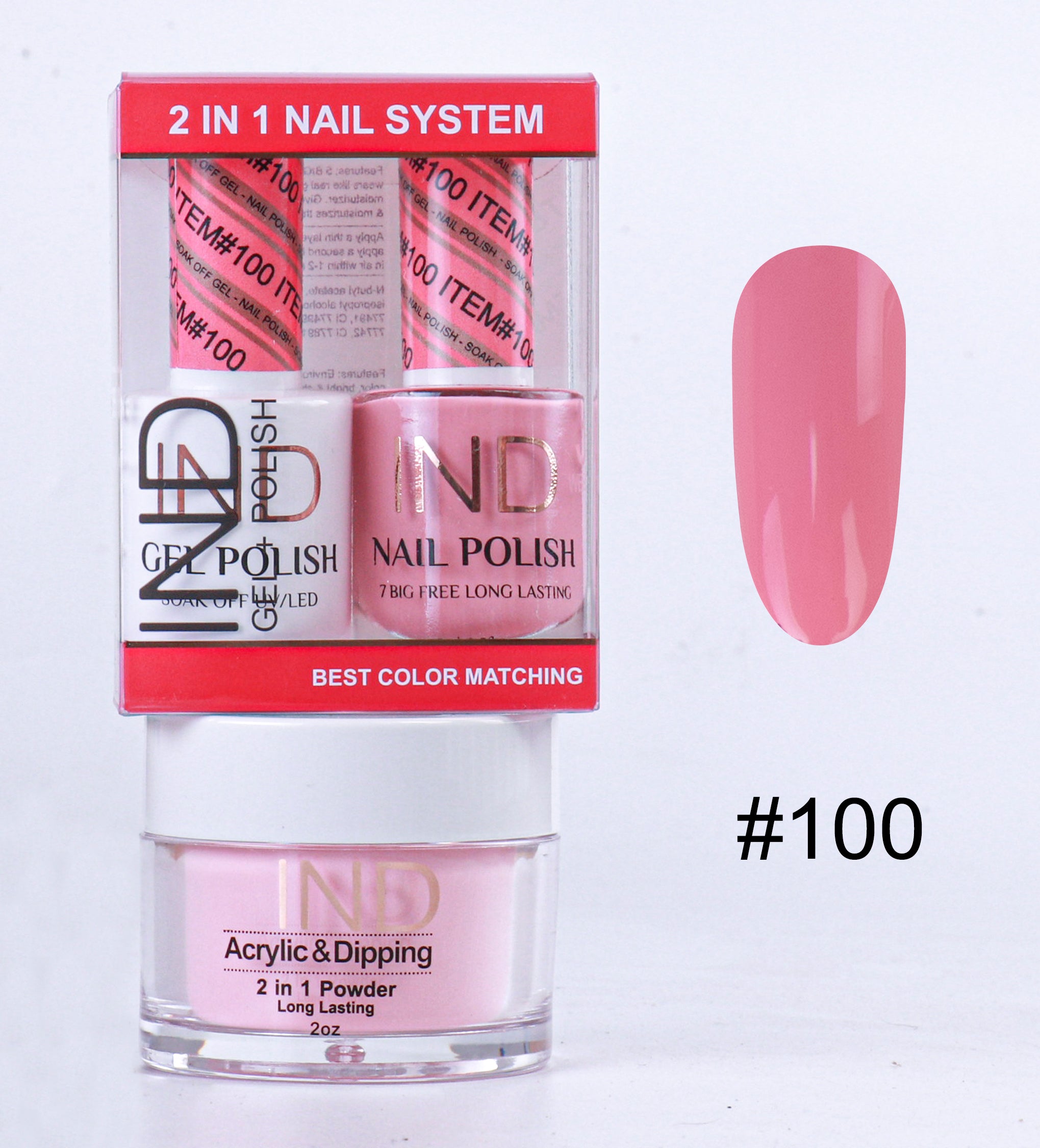 IND 3 IN 1 Combo Gel +Lacquer+dipping powder - #100