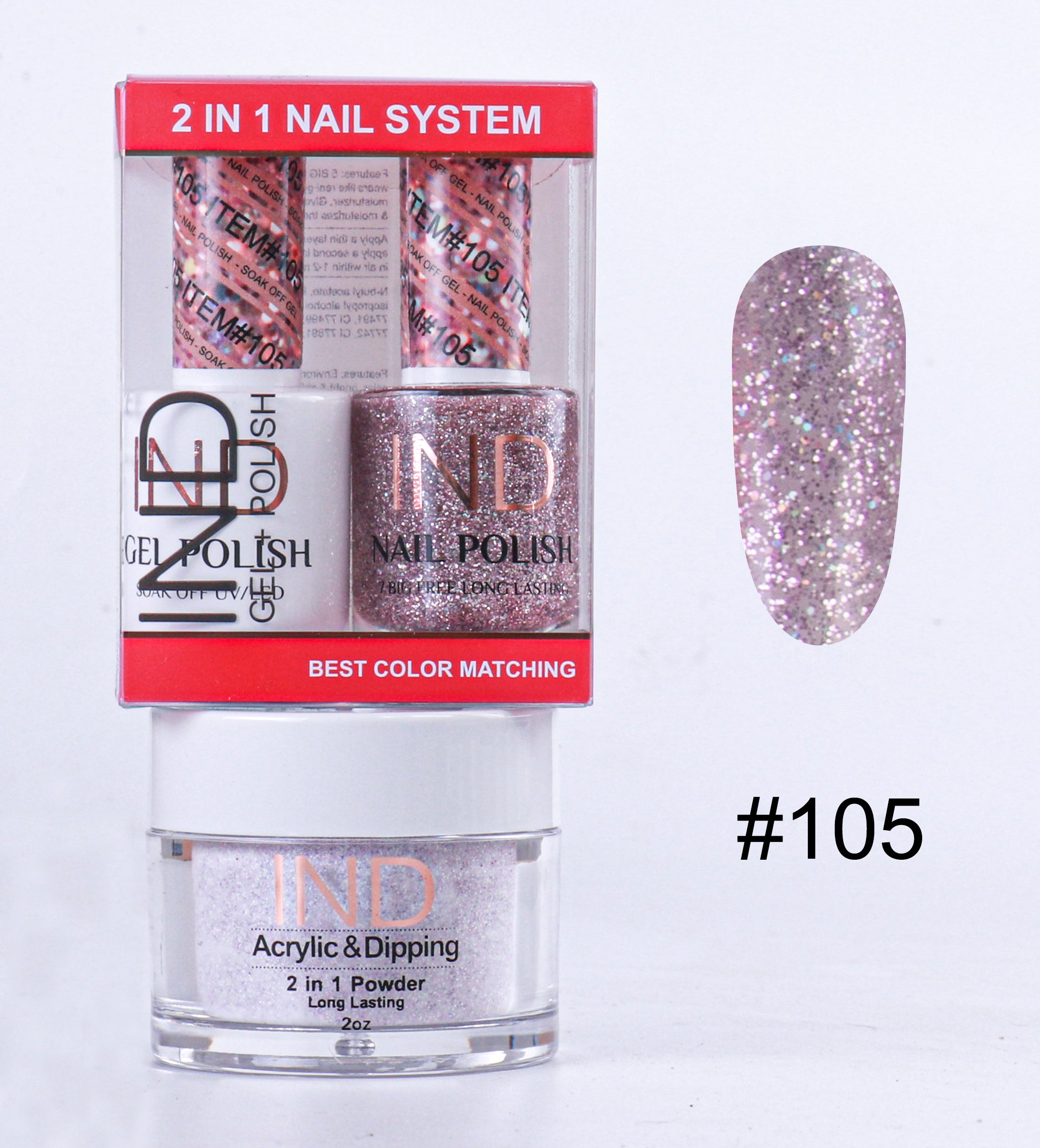 IND 3 IN 1 Combo Gel +Lacquer+dipping powder - #105