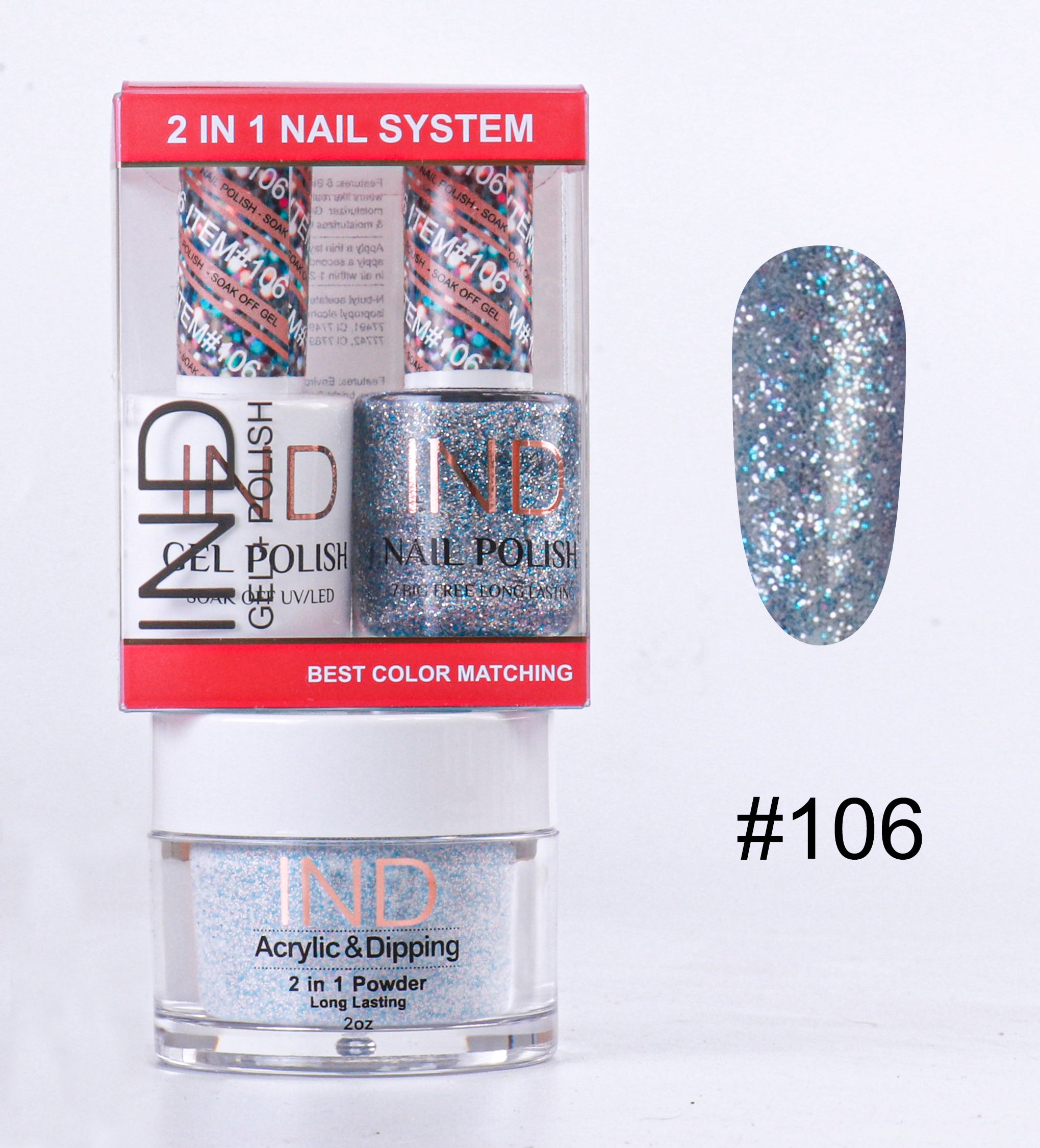 IND 3 IN 1 Combo Gel +Lacquer+dipping powder - #106