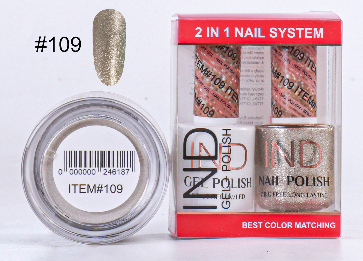 IND 3 IN 1 Combo Gel +Lacquer+dipping powder - #109