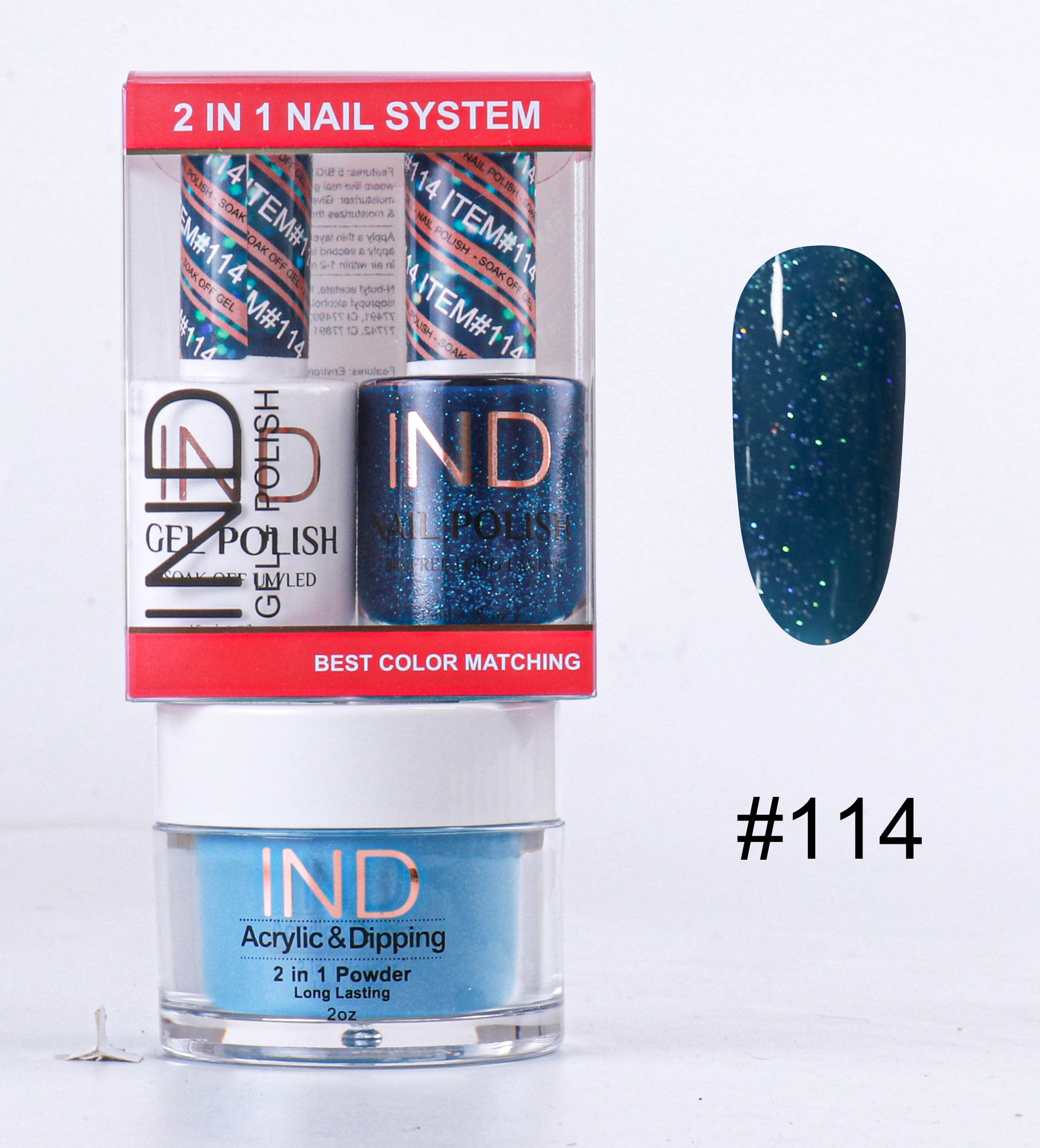 IND 3 IN 1 Combo Gel +Lacquer+dipping powder - #114