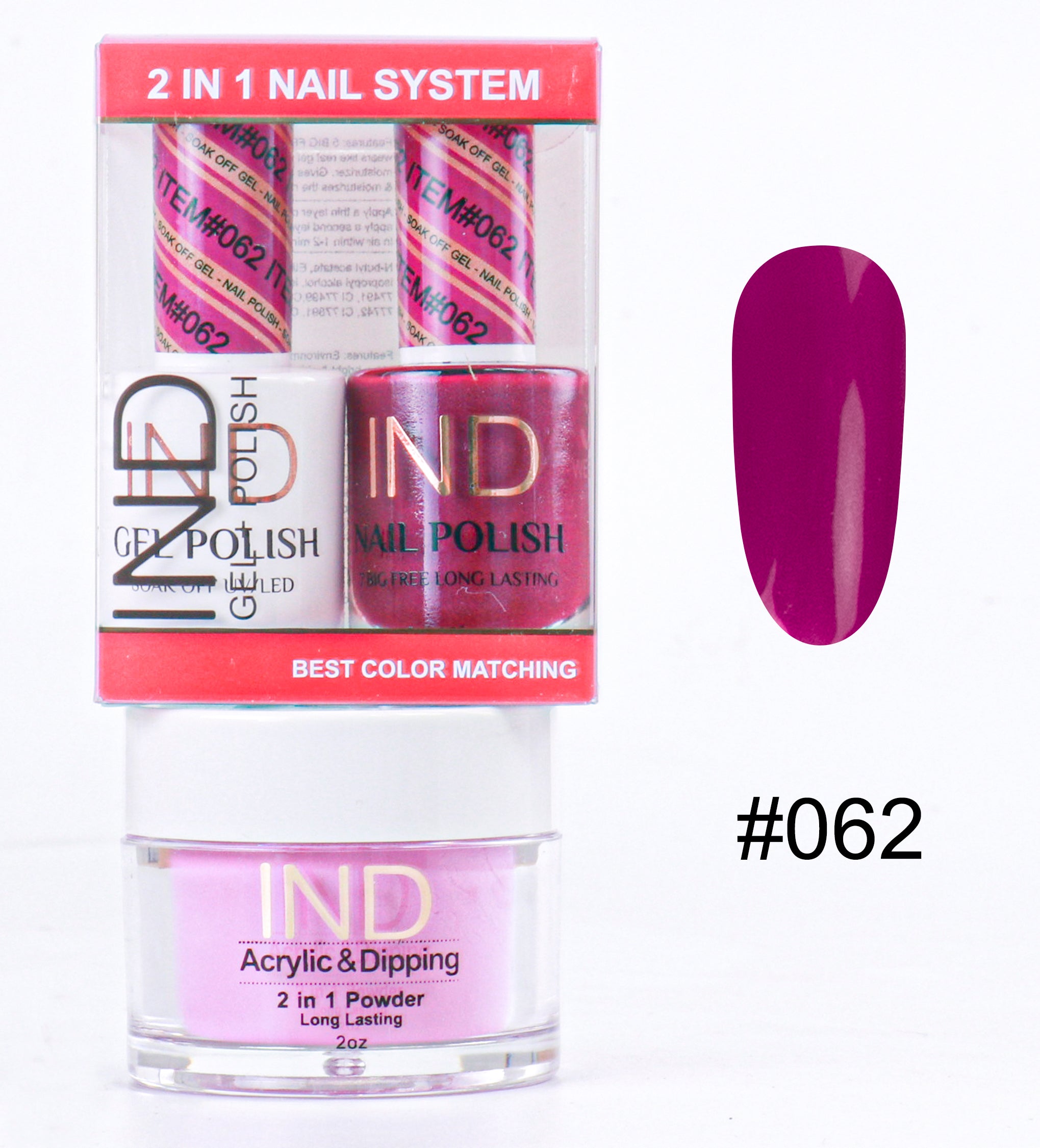 IND 3 IN 1 Combo Gel +Lacquer+dipping powder - #62