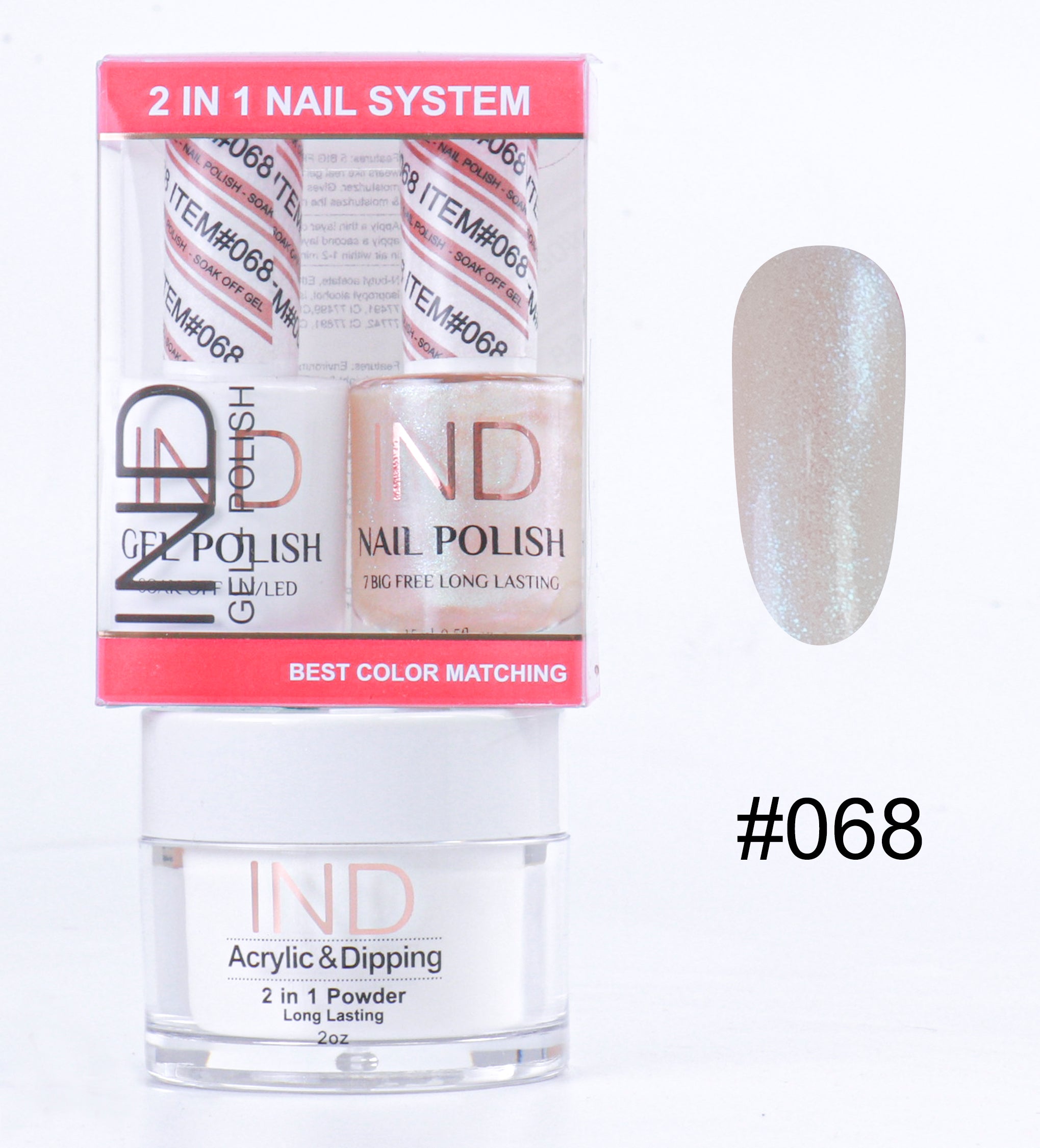 IND 3 IN 1 Combo Gel +Lacquer+dipping powder - #68