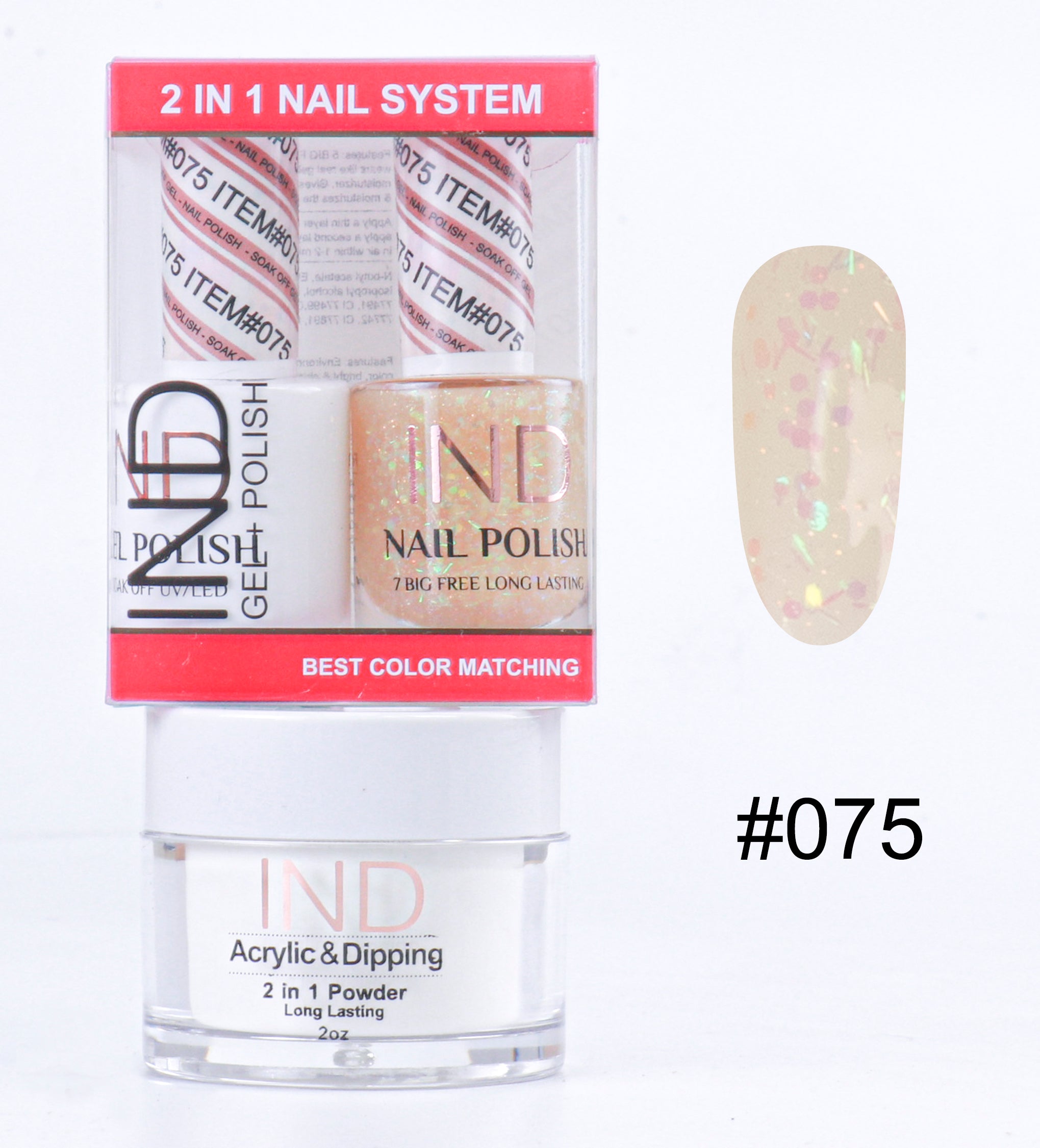 IND 3 IN 1 Combo Gel +Lacquer+dipping powder - #75