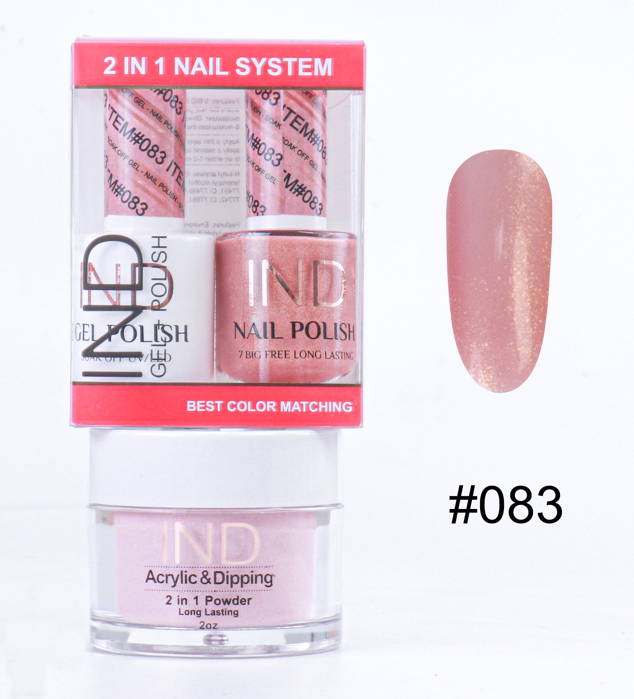 IND 3 IN 1 Combo Gel +Lacquer+dipping powder - #83