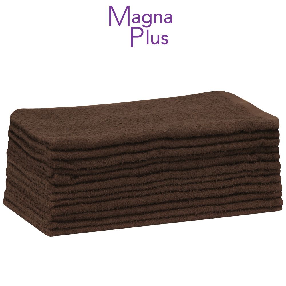 12 PCS Magna Plus Cotton Towels 100% Cotton - Brown