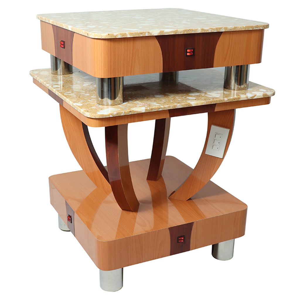 Nail Dryer Table - D02 Square - Light Wood