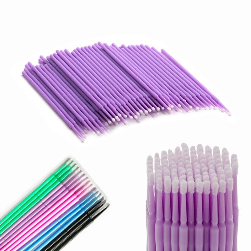 100 Pieces Micro Applicator Brushes Lash Micro Swabs for Eyelash Extensions, Makeup