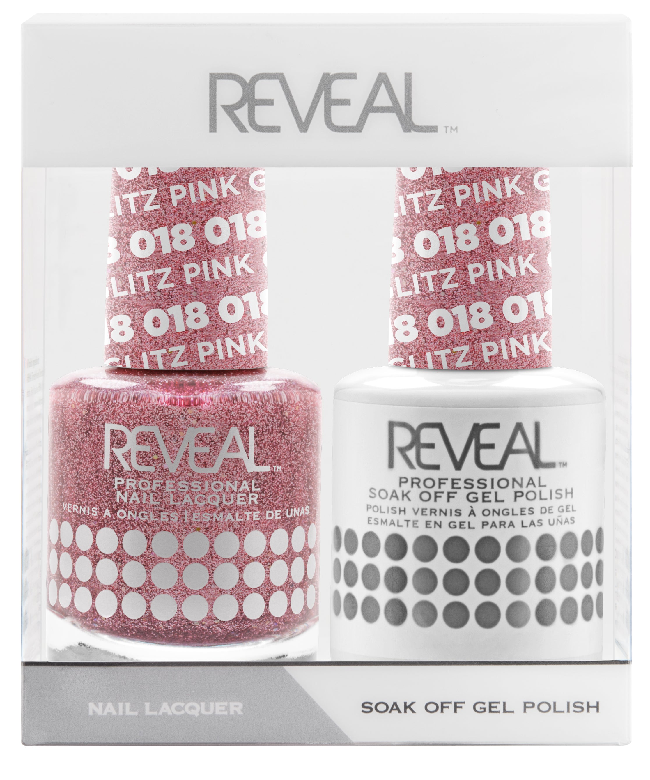 Reveal Duo Gel and Nail Lacquer Set - 018 Pink Glitz