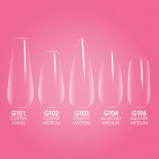 Kiara Sky GELLY TIPS STARTER KIT - ALMOND MEDIUM - Including Mini Flash Cure Led Lamp